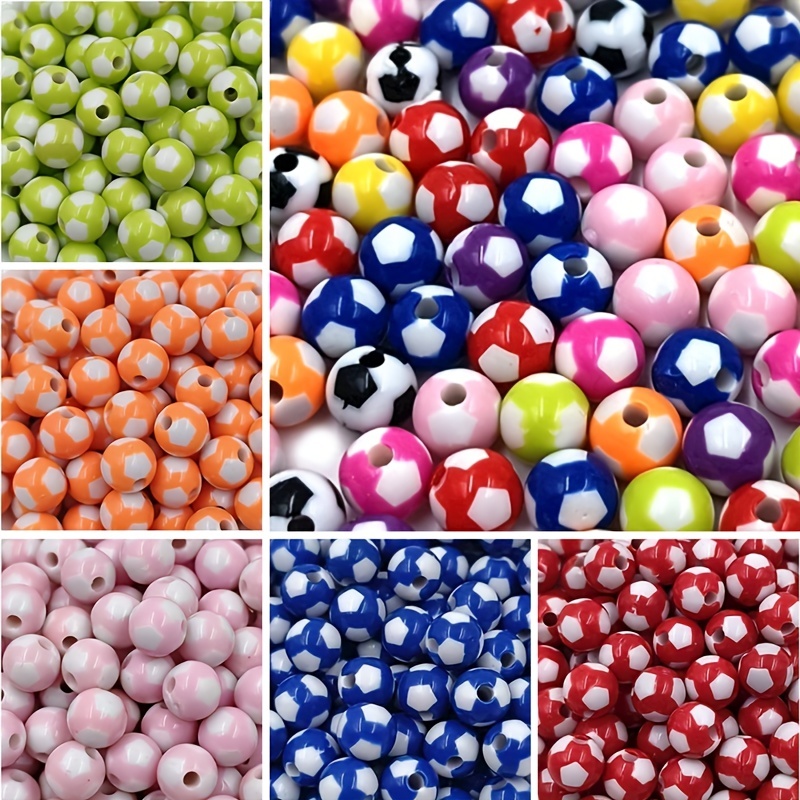 Mix Stripe Resin Beads Round Shape Spacer Beads Rainbow - Temu