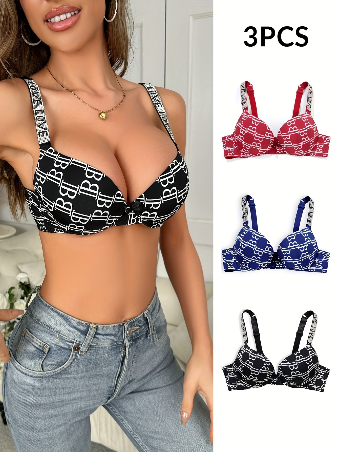 Bras for women brassiere push up bra lace gather bralette with wrapped bow  knot underwear