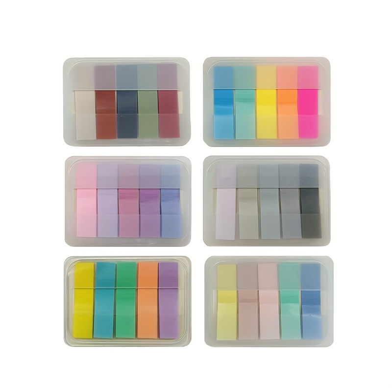 Aesthetic Stuff 1 Set Transparent Sticky Memo Pads Self-Adhesive Note Paper Stickers File Tabs Flags Colored Page Markers Labels for Students
