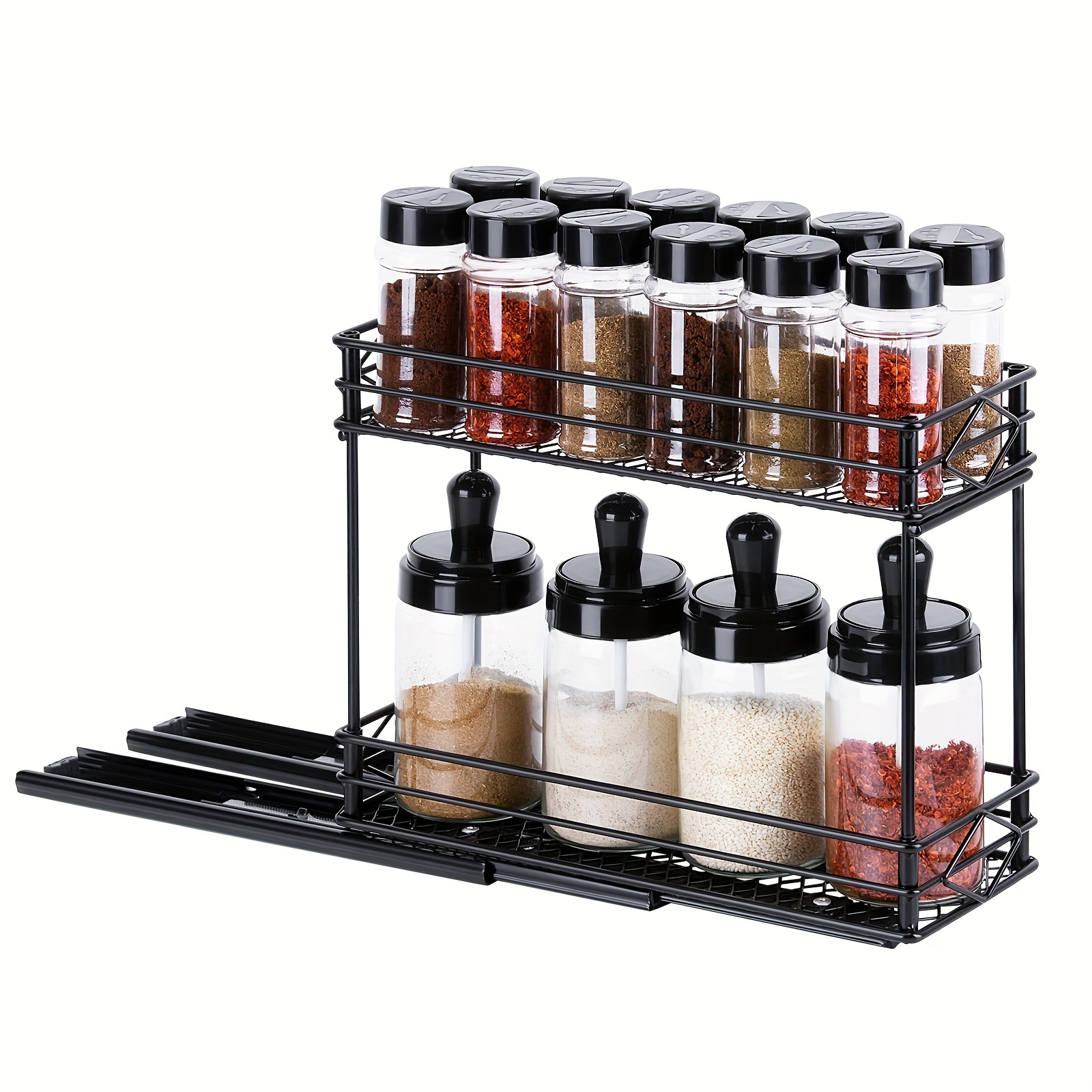 Spice Organizer 2 Tier Seasoning Bottle Organizer With - Temu