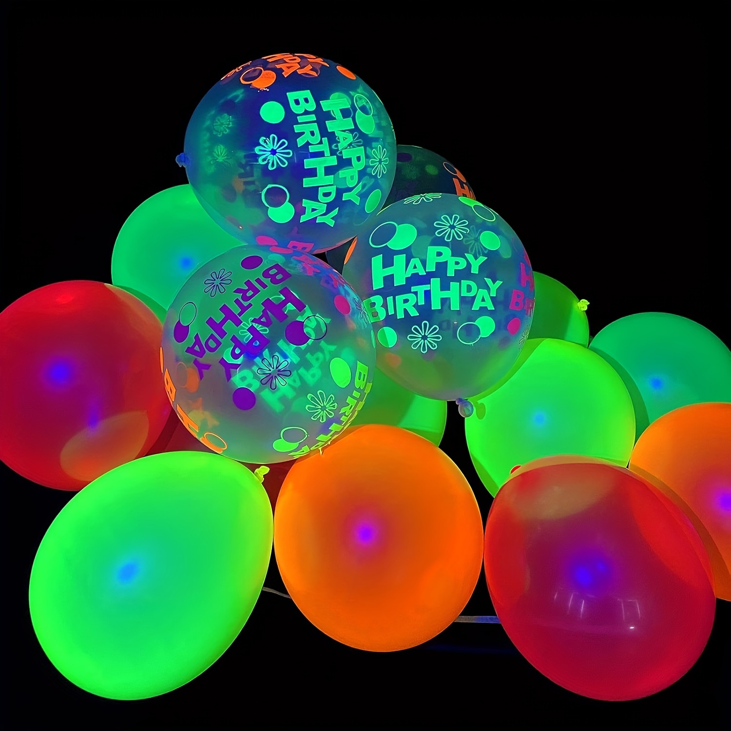Mixed Color Transparent Fluorescent Balloons Glow In Purple - Temu