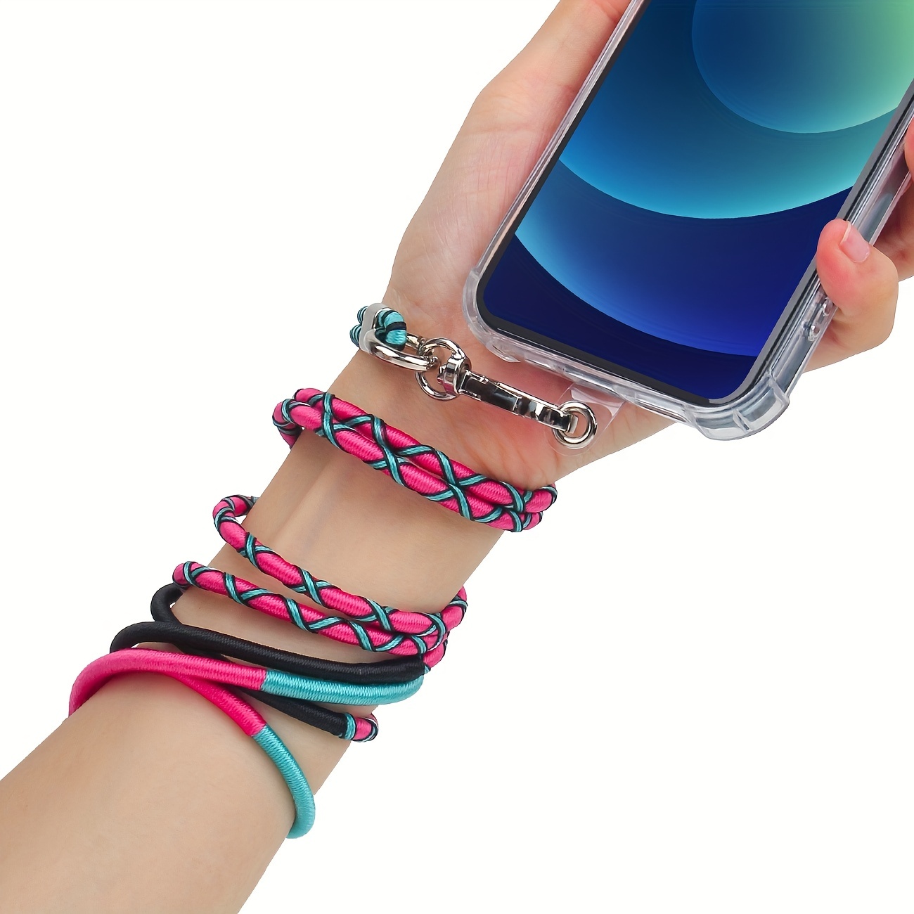 Stay Stylish Secure Phone A Universal Colorful Nylon Braided - Temu