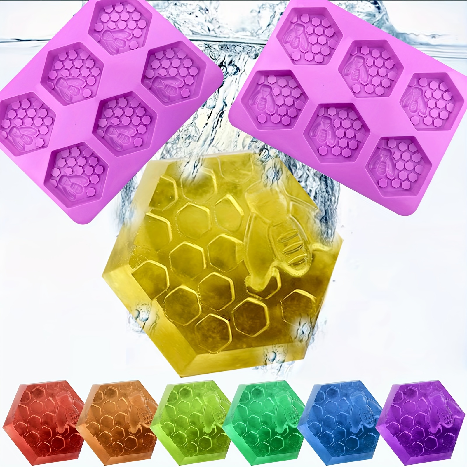 3d Hexagon Bee Honeycomb Silicone Molds For Handmade Soap And Cake