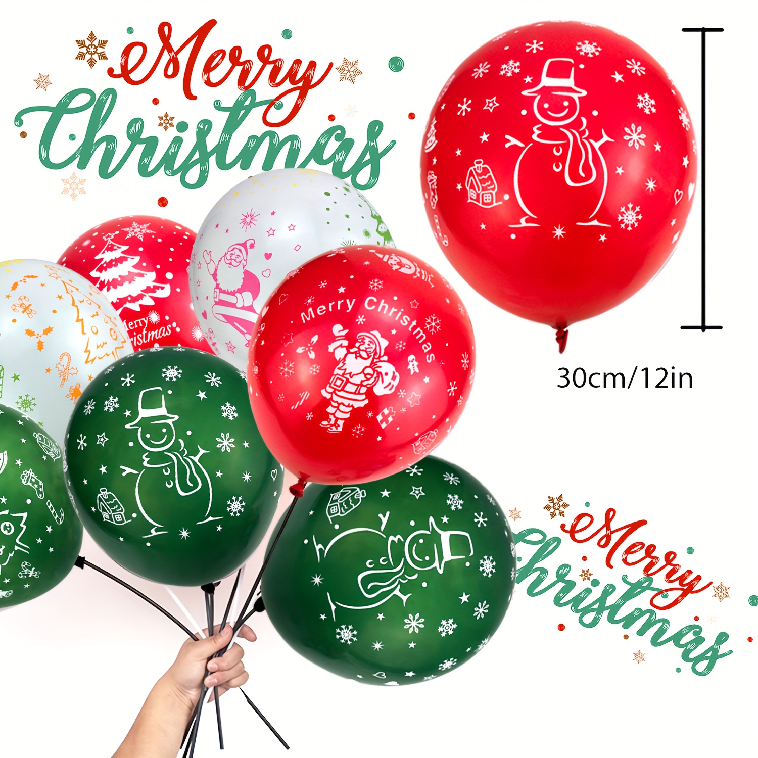 Leesgel Ballon Noel, 15Pces Ballons de Latex pour Decoration Noel  Exterieur, Decoration Noel Interieur Maison Table/Sapin/Fenetre