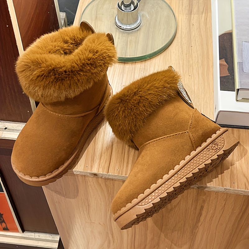 Trendy Cute Snow Boots Girls Soft Warm Plus Fleece Boots - Temu Canada