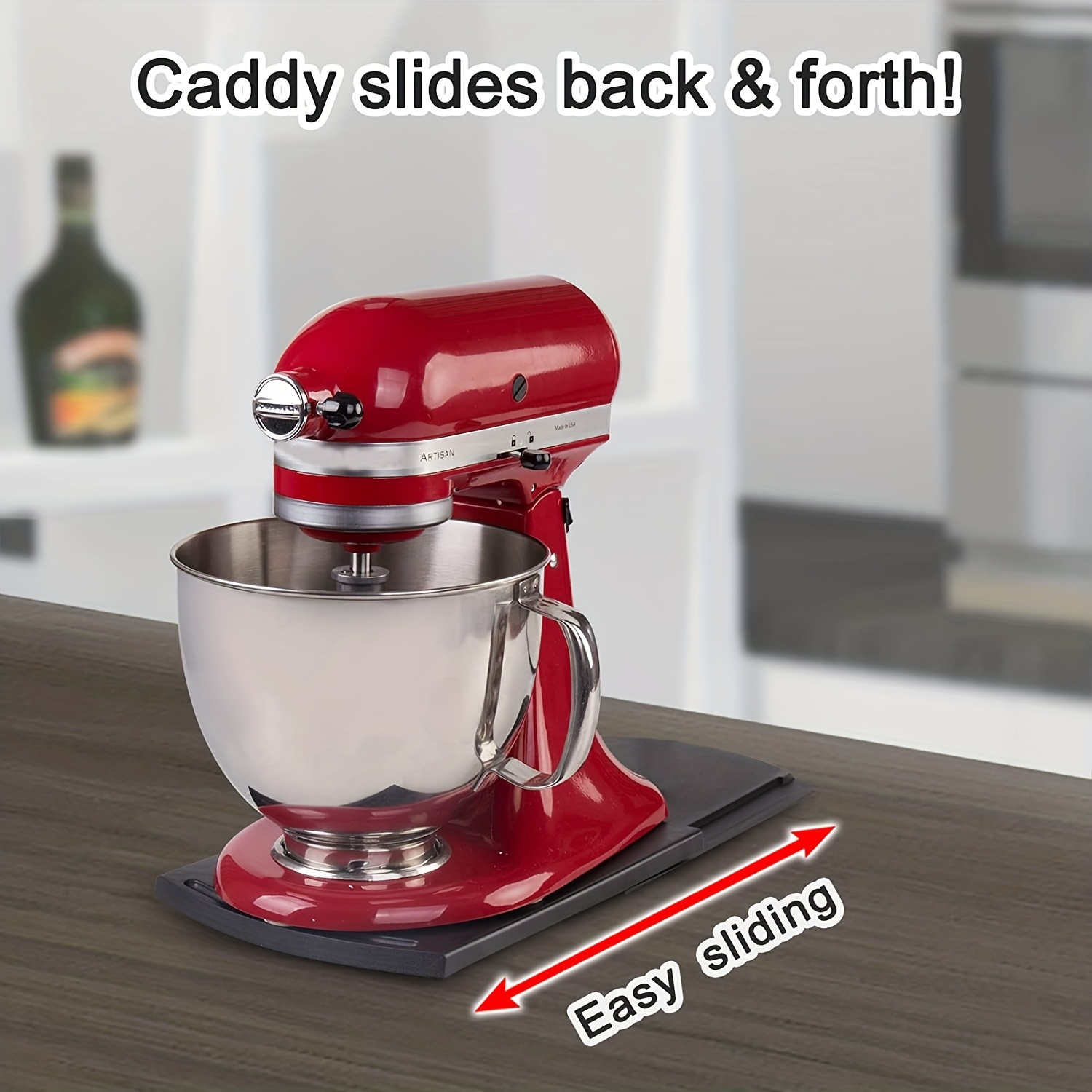 Kitchen Caddy Sliding Tray Rolling Appliance Slider 12 Countertop