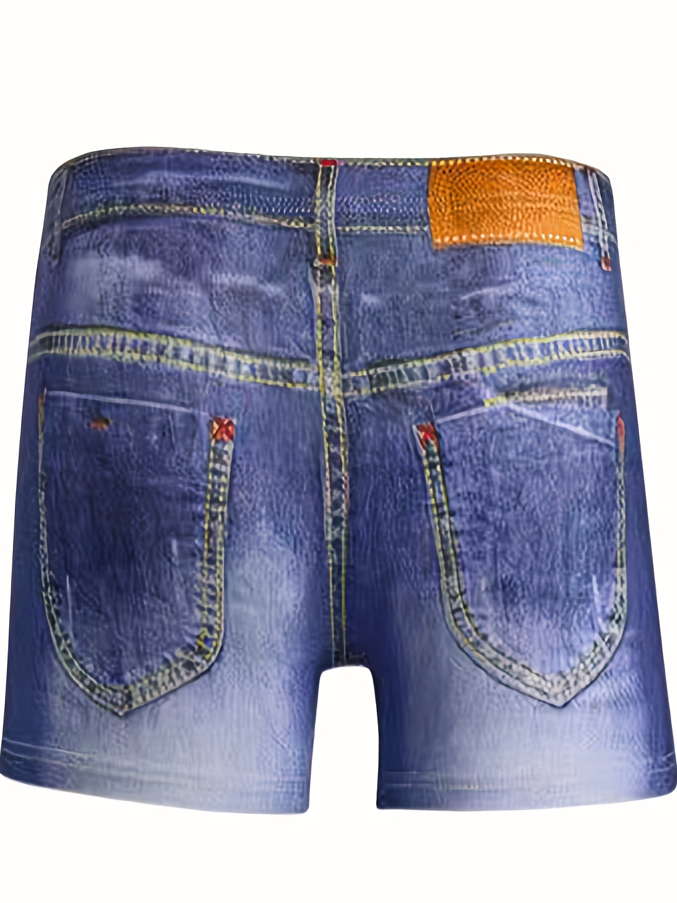 Men's Cotton 3D Denim Print Boxer Briefs Underwear Bulge Pouch Boxer Shorts  Underwear