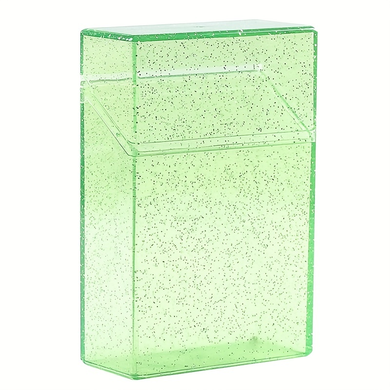 Shining Cigarette Case 20 Capacity Storage Box Clear Photo Postcard Holder