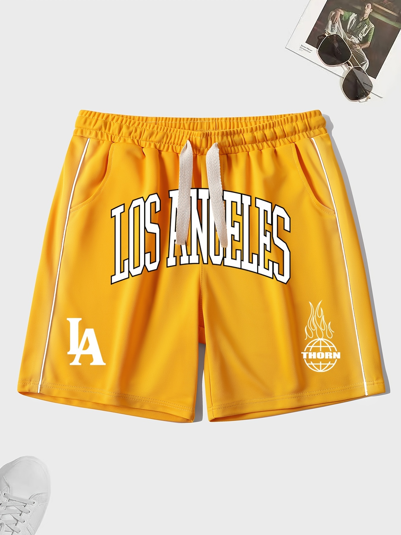 Los Angeles Lakers Basketball Yellow Just Don Shorts