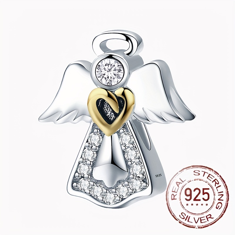 S925 Sterling Silver Elegant Guardian Angel Charm Beads For Bracelet  Necklace DIY Jewelry Making Accessories For Women Girls Family Friends  Jewelry Gifts