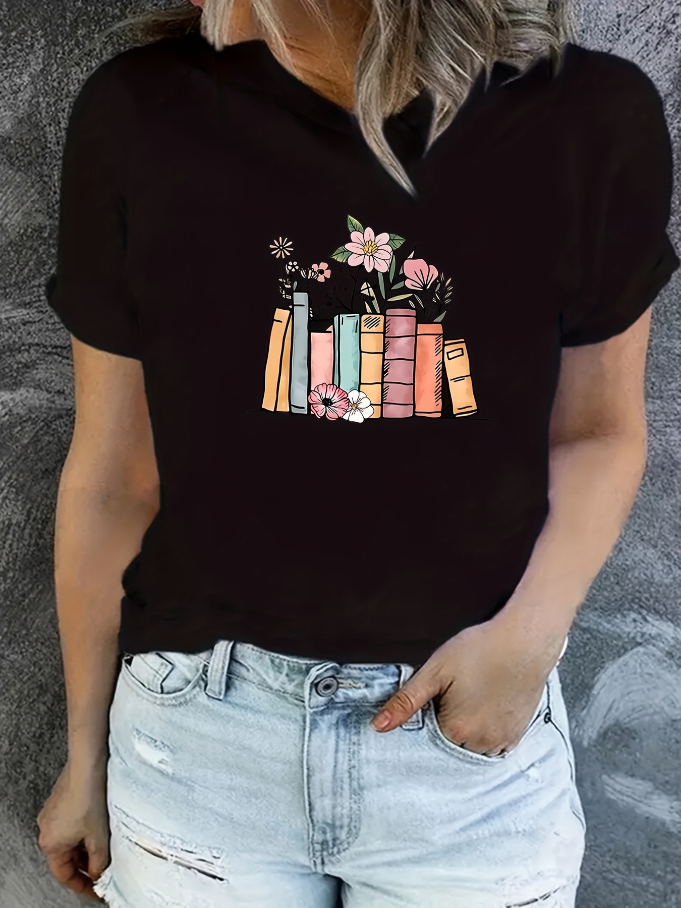Funny "Read Books Be Kind Stay Weird" T-Shirt For Women - Bookworm Graphic Tee, Green, Large