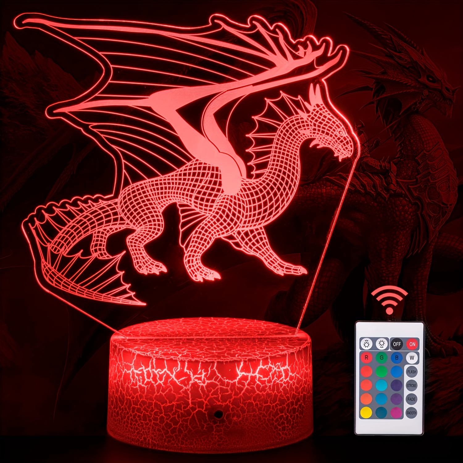 3d Printed Led Dragon Usb Rechargeable Lamp Anime Figure - Temu