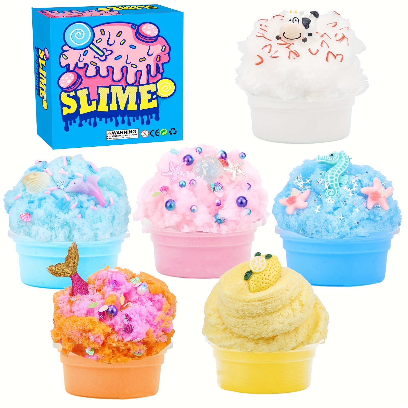 70ml Ocean Fluffy Slimes Kit Toy Gifts Children's Butter Diy Super