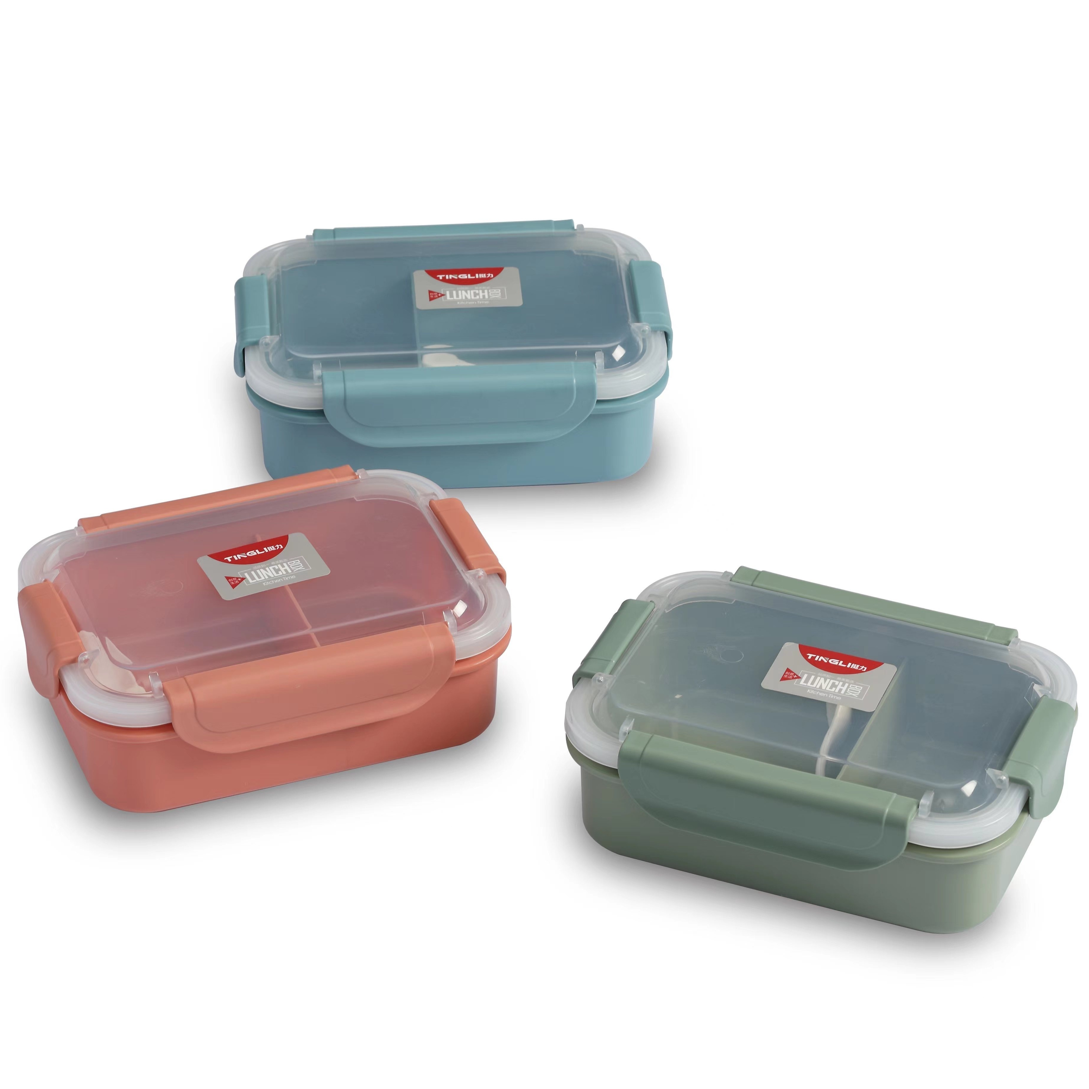 Lunch Box With Tableware For Office Workers Square Divided - Temu