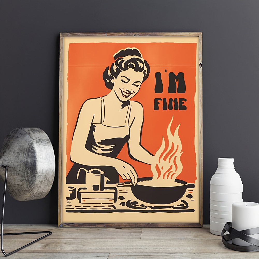Kitchen wall art, Retro kitchen decor, Kitchen quotes, Food prints, Funny  kitchen art, gift for cook, chop it like it's hot print