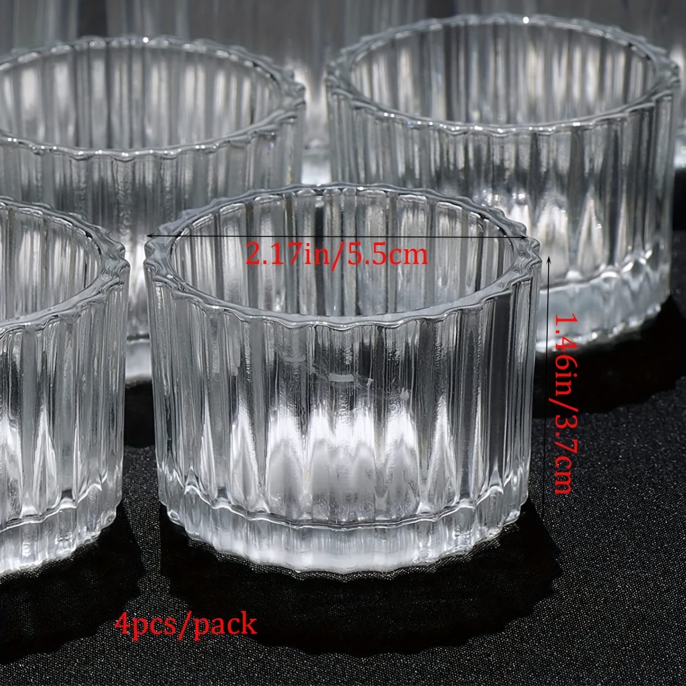 Glass Candle Holders Vertical Transparent Stripe Crystal - Temu