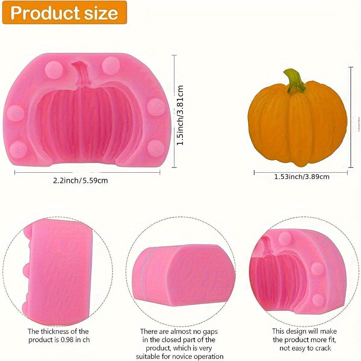 Halloween Pumpkin Silicone Candle Mold Expression Squash Soap