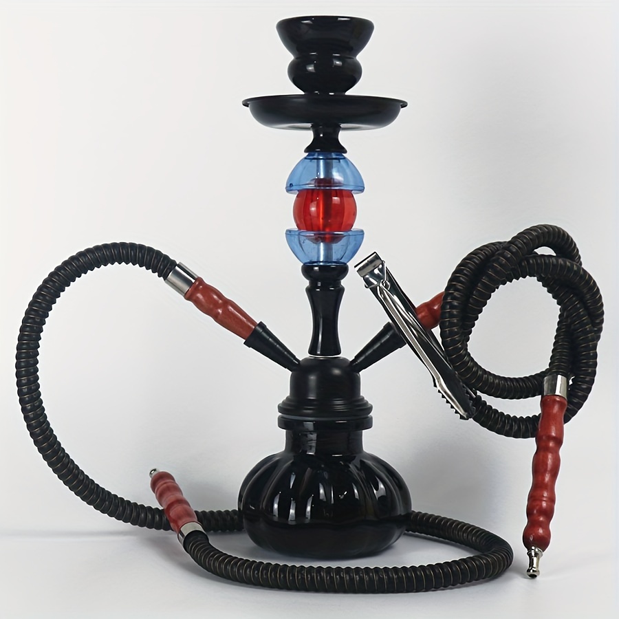 Set 2 Hose Premium Shisha Kit With Glass Vase - Temu