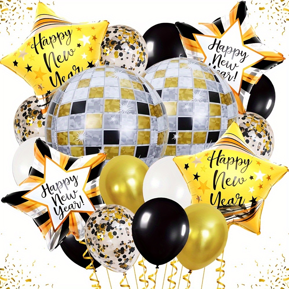 28 Pièces De Ballons Numériques Du Nouvel An, Ensemble De Ballons En Papier  D'aluminium Argenté Pour La Décoration, Mode en ligne