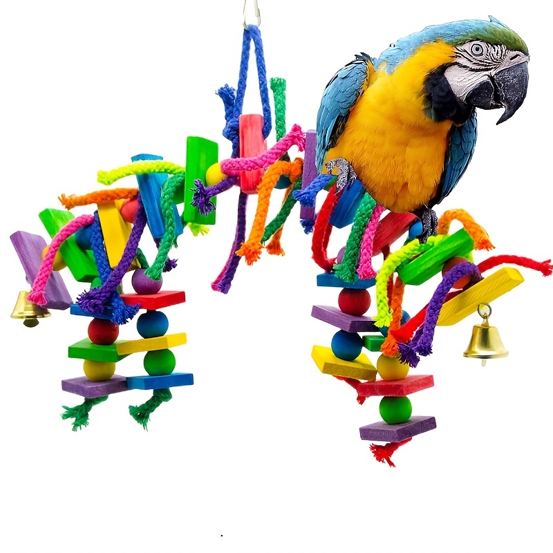 Colorful Rope Bird Stand Perch Parrot Gnawing Toy Parrot - Temu
