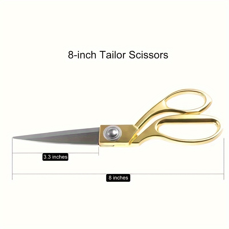 8'' Gold Fabric Scissors Stainless Steel sharp Tailor Scissors clothing  scissors Professional Heavy Duty Dressmaking Shears Sewing Tailor