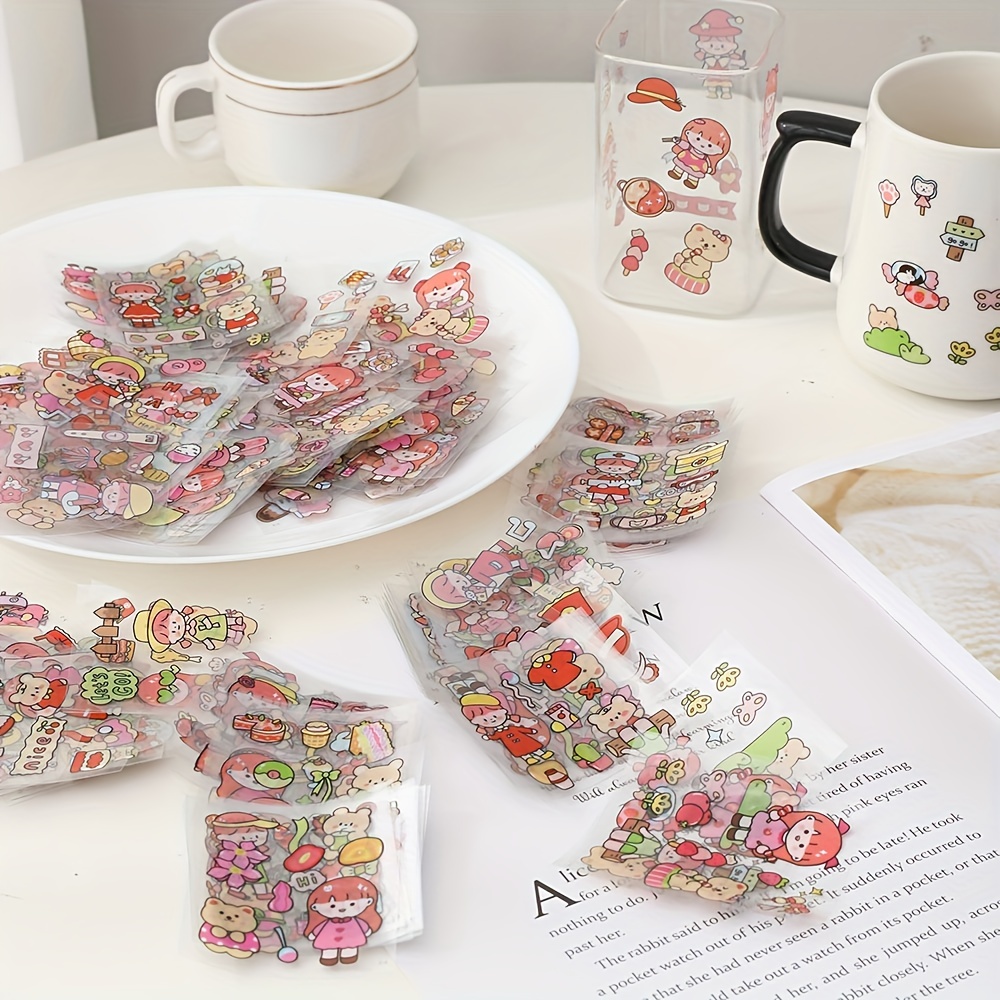 Cute Stickers Set No Repeat Hand Account Water Cup - Temu
