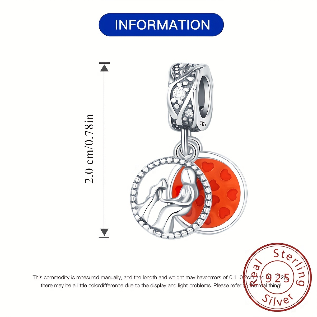 Silberdream Breloque Coquille Swarovski Elements Blanc Pendentif Argent