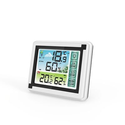 1Set Color Screen Indoor And Outdoor Wireless Temperature And Humidity Meter, Large Screen Temperature And Humidity Monitor, Weather, Clock