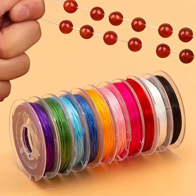 10 Meters Multicolor Crystal Elastic String For Diy Beading - Temu