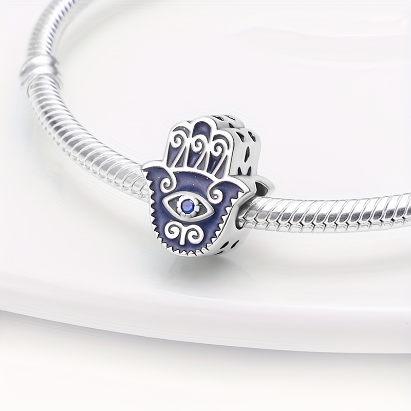 Dark Eye Pattern Palm Shape Pendant for DIY Beaded Bracelet