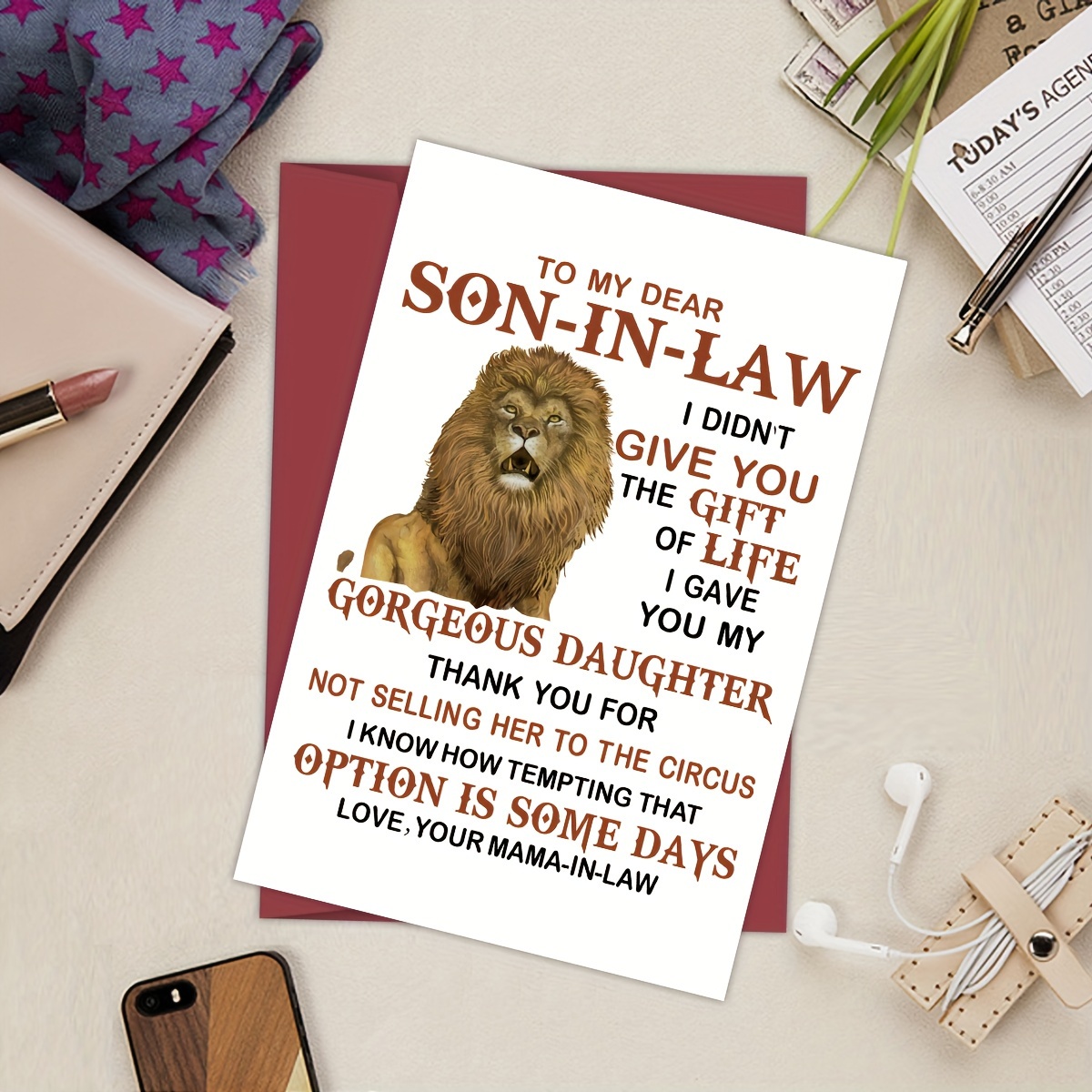 Funny Birthday Card Son In Law  Dearson in lawunique - Temu