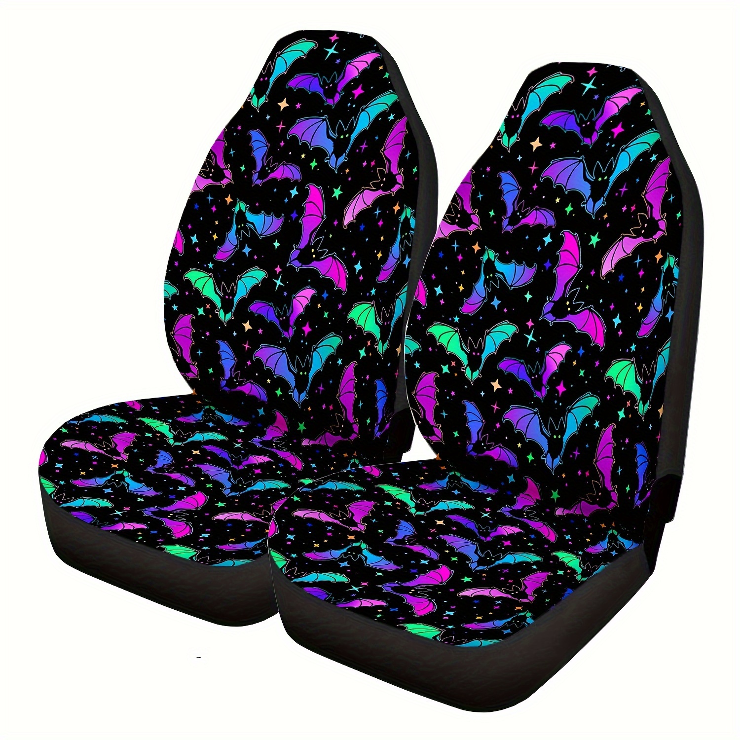 Halloween Colorful Bat Car Seat Covers Printed Bright Neon - Temu