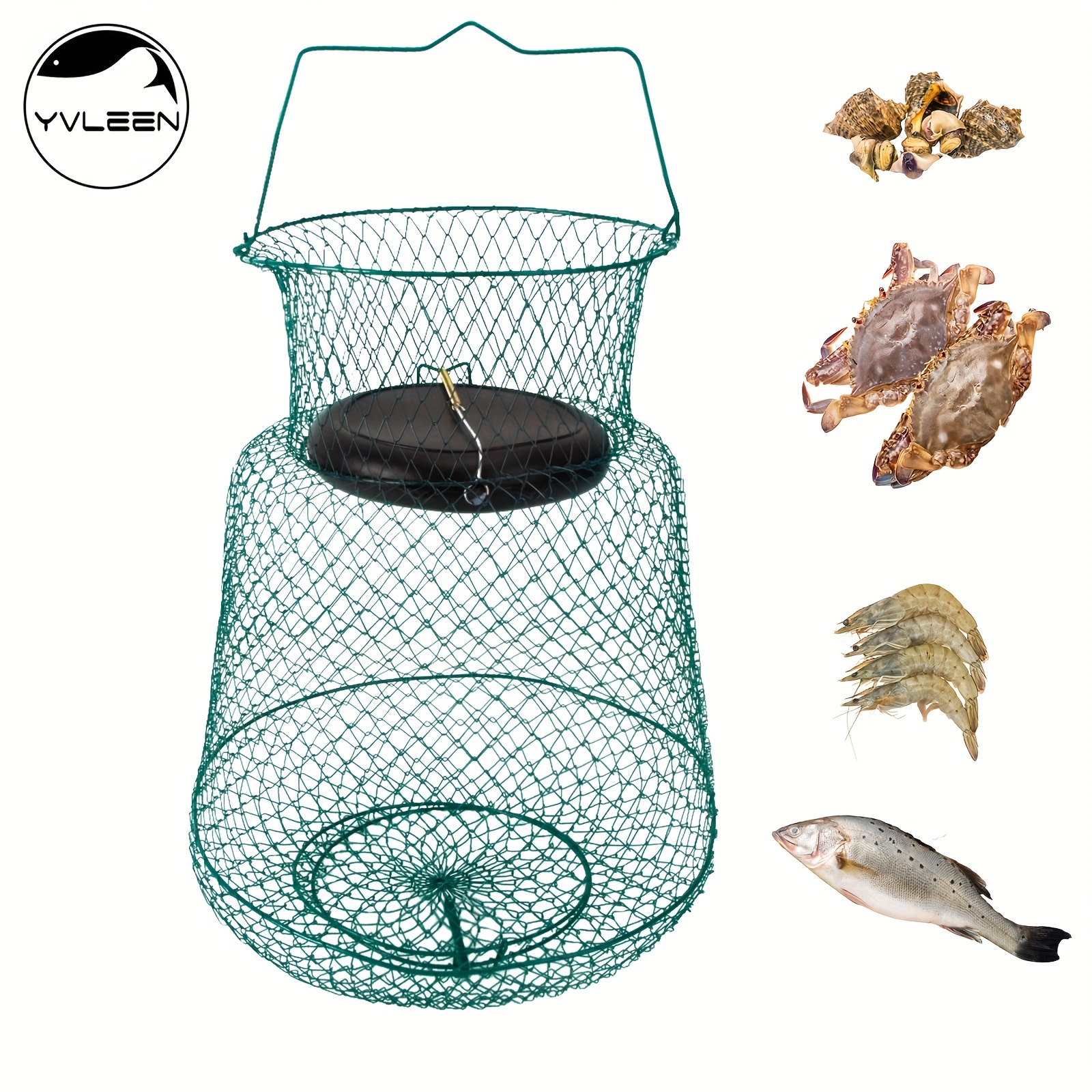 foldable fishing bait metal fishing baskets fish wire fish bags Basket Cage  fish