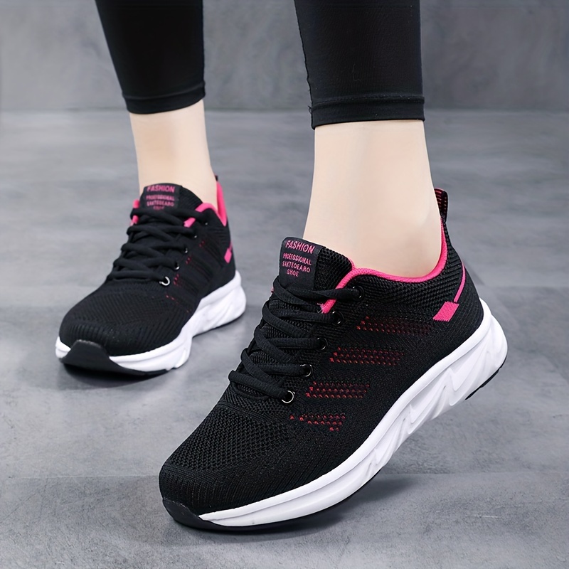 Womens Breathable Knit Mesh Sneakers Lace Outdoor Walking - Temu United ...