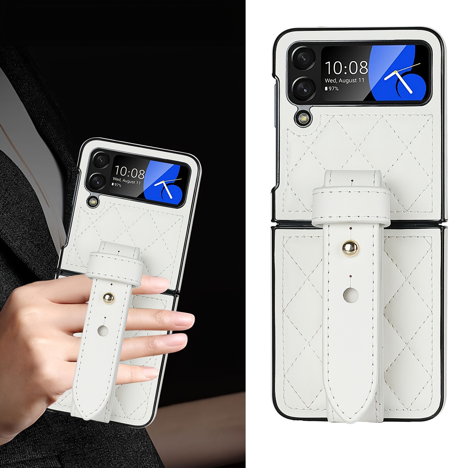 Fashion Artificial Leather Phone Case For Galaxy Z Flip 5 Z Flip 4