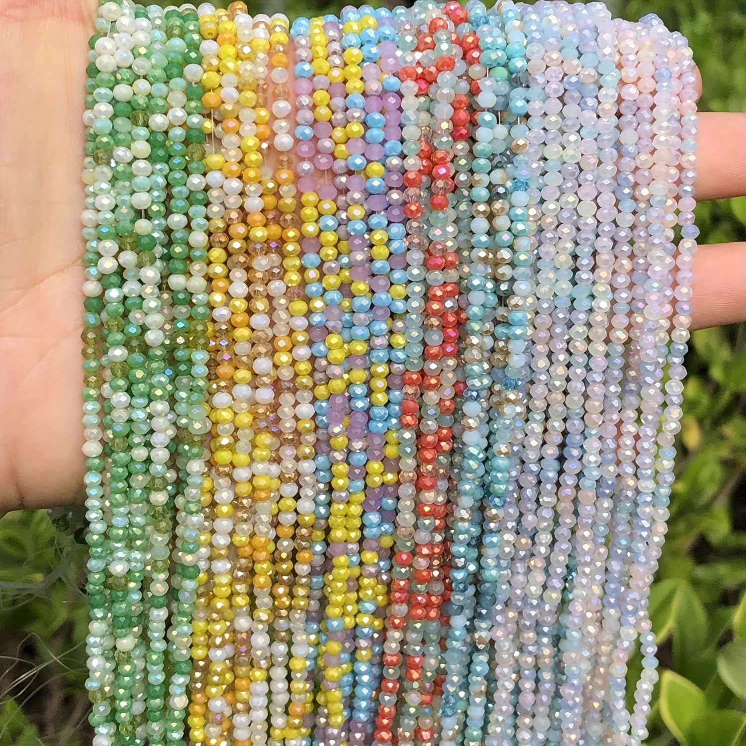 Gradient Color Faceted Austrian Crystal Glass Beads Loose - Temu