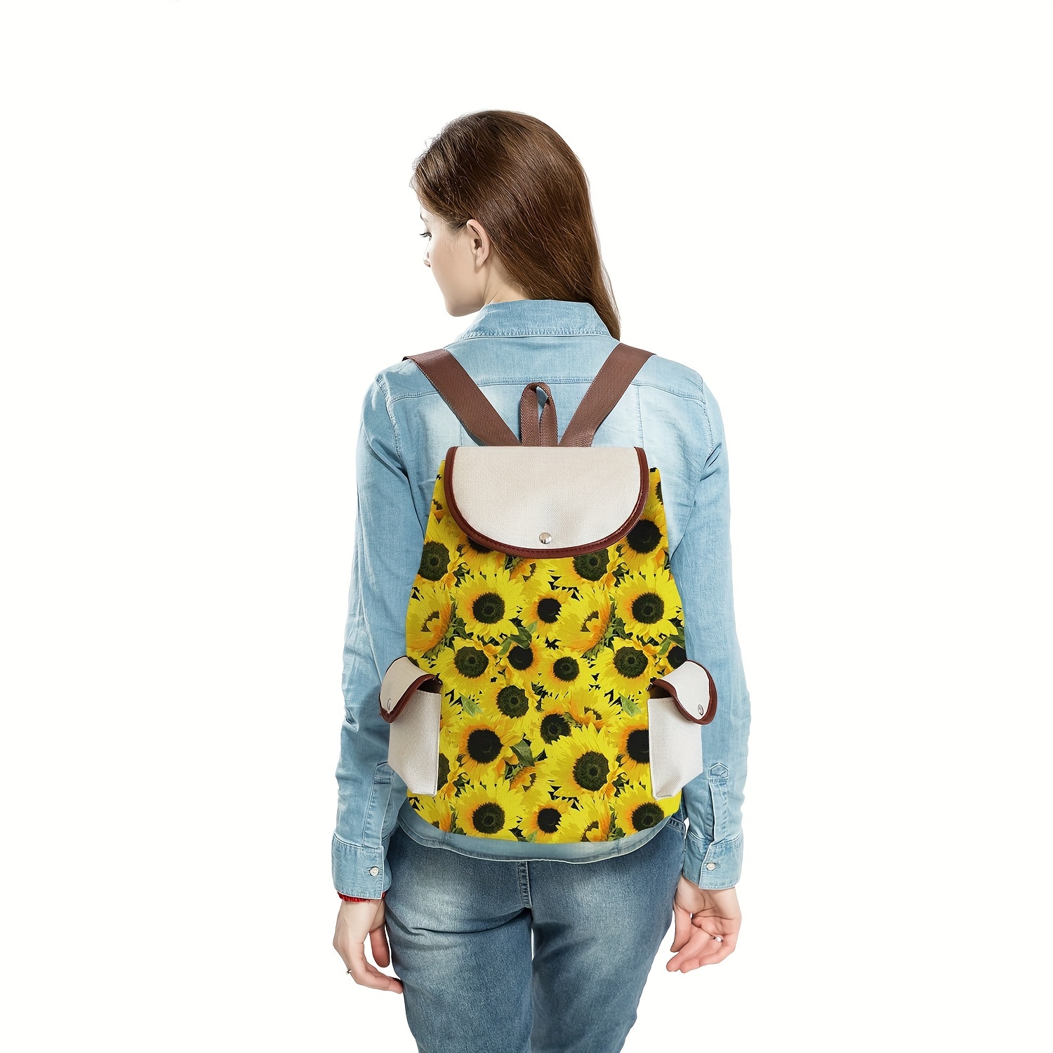 Sunflower Drawstring Large Capacity Backpack