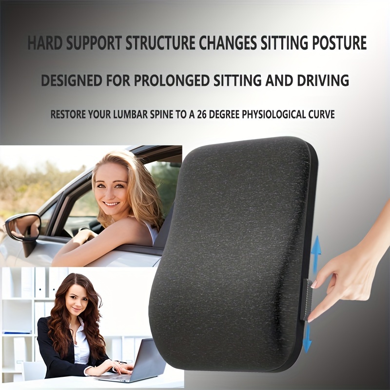 Car Adjustable Hard Support Lumbar Support, Suitable For Long Driving - Temu