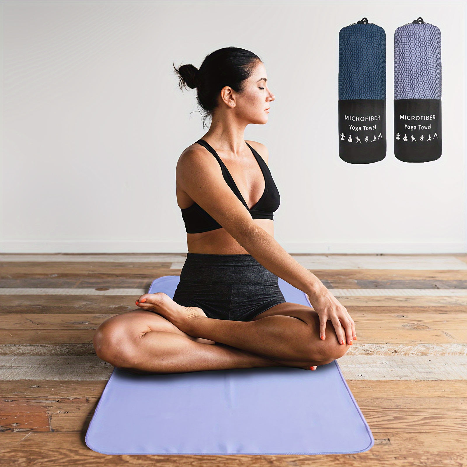Solid Color Microfiber Yoga Towel Sweat Absorbent Non Slip - Temu Canada