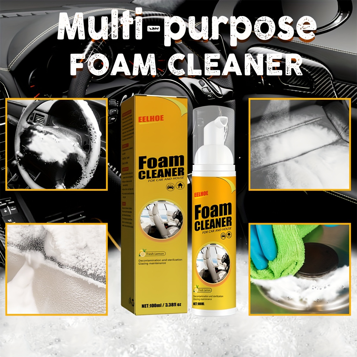1pc 30ml New Multifunctional Car Foam Cleaner Car seat steering wheel door  interior cleaner Magic Foam Cleaner Cleaning Spray