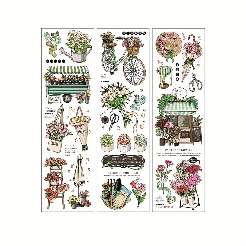  PUIKSXER Vintage Scrapbook Stickers Set, 120 Pieces Coffee Camp  Bus Flower Washi Sticker Decorative Retro Decals Ephemera for Scrapbook  Junk Journal Card Making Planner Diary (Style 2)