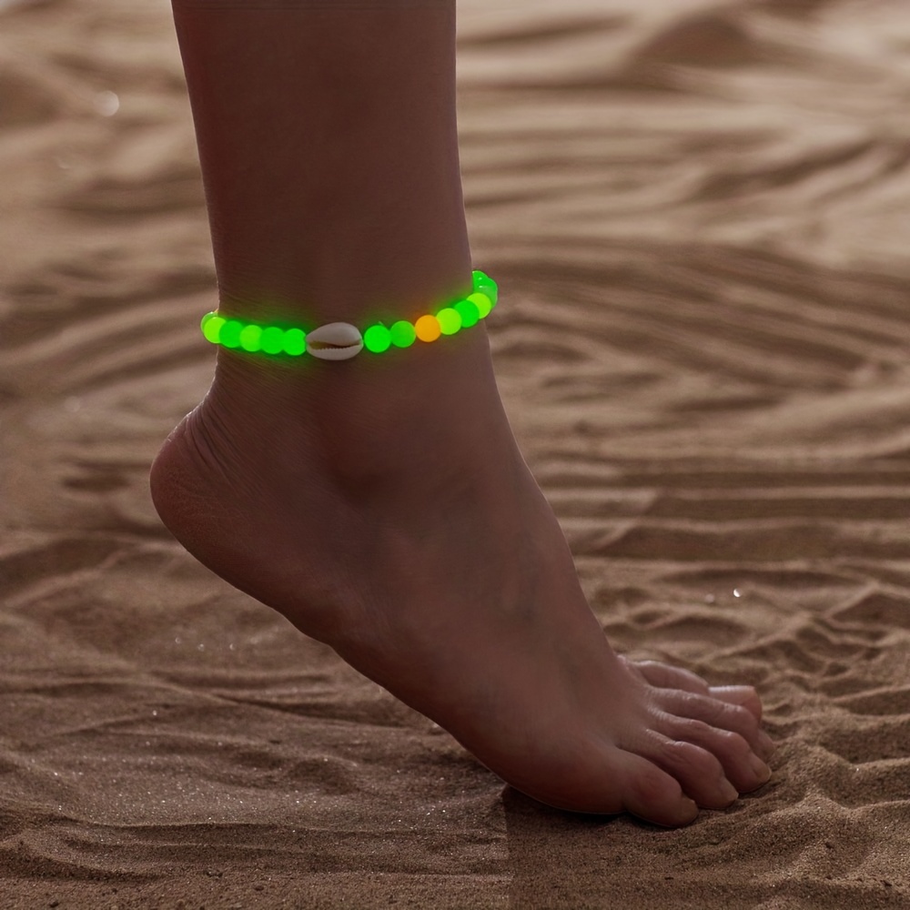 Bracelet Cheville Perles Lumineuses Color es Bijoux Surf Temu France