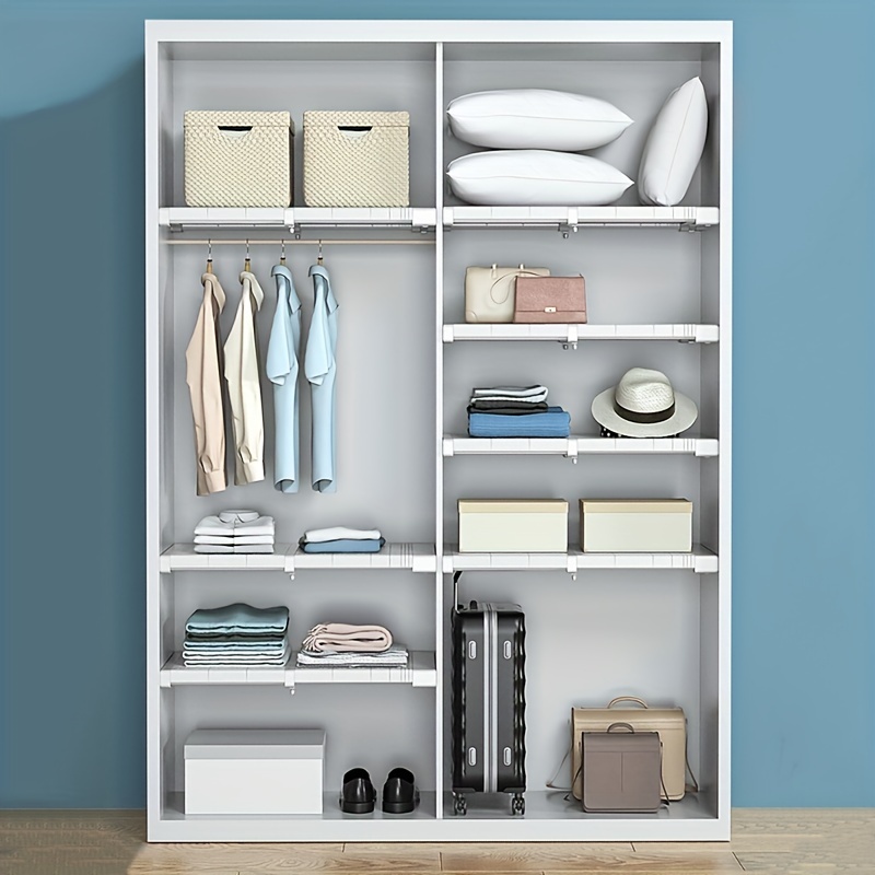 Adjustable Closet Cupboard Storage Organizer Shelf Extendable