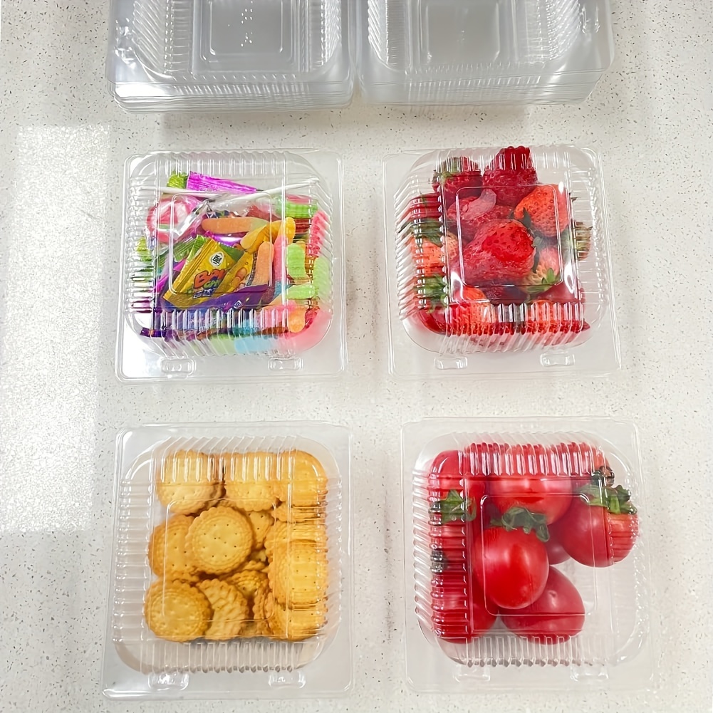 Tecmisse 40 Pieces Disposable Clear Plastic Clamshell Food Containers for  Salads, Sandwiches, Hamburgers, Bread, Fruit, Portable Take-Out Plastic