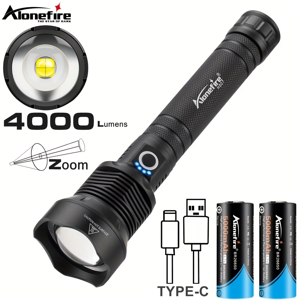 

Xhp70 , Led , -c Usb Rechargeable For , Use 18650/26650 Battery H007