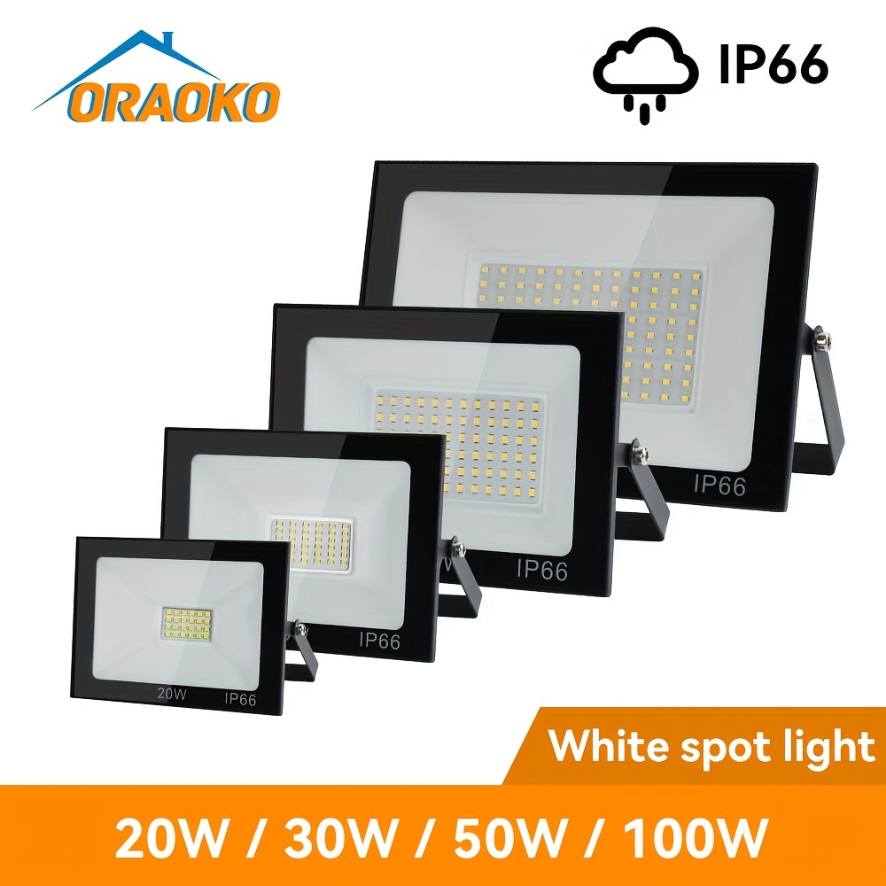 Proyector LED de 300 W 220 V Luces de inundación de vidrio templado IP66  Proyector LED impermeable Iluminación 200 W 150 W 100 W 50 W (100 W)