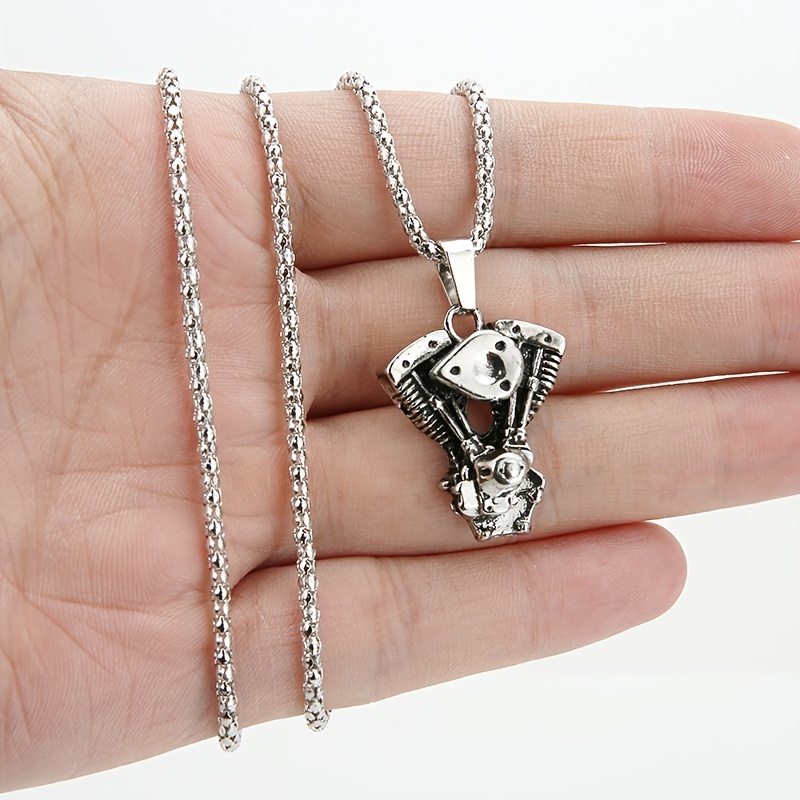 Personalized Engine Motorcycle Chain Punk Gothic Necklace