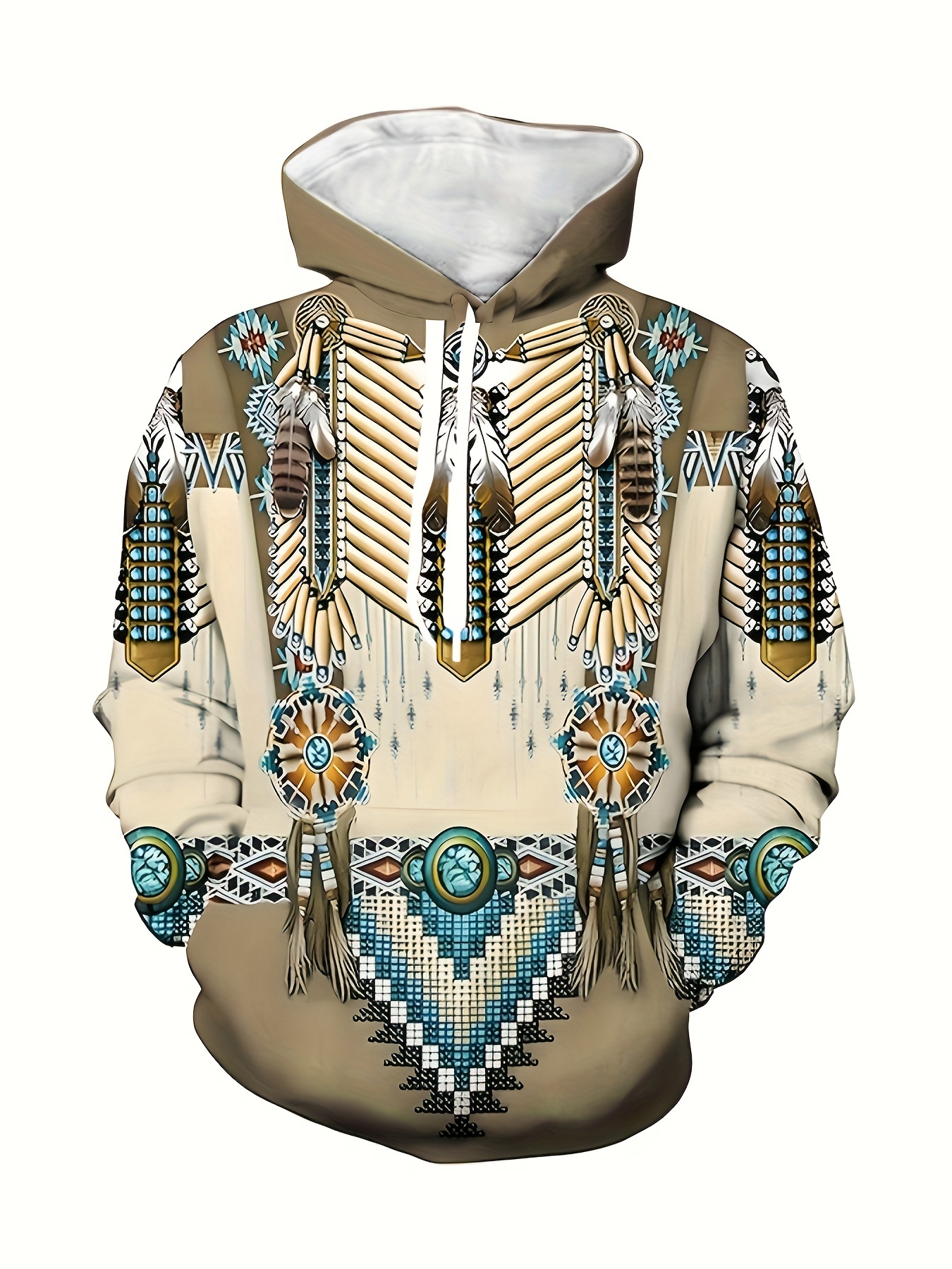 Casual retro ethnic pattern printed outlet sweatshirt