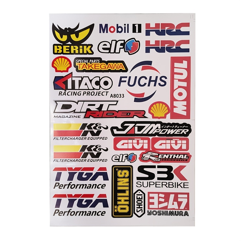 20 Stücke Auto Racing Sponsor Aufkleber Set Reflektierende Und Wasserdichte  Moto Auto Fenster Stoßstange Dekor Vinyl Aufkleber Für JDM - Temu Germany
