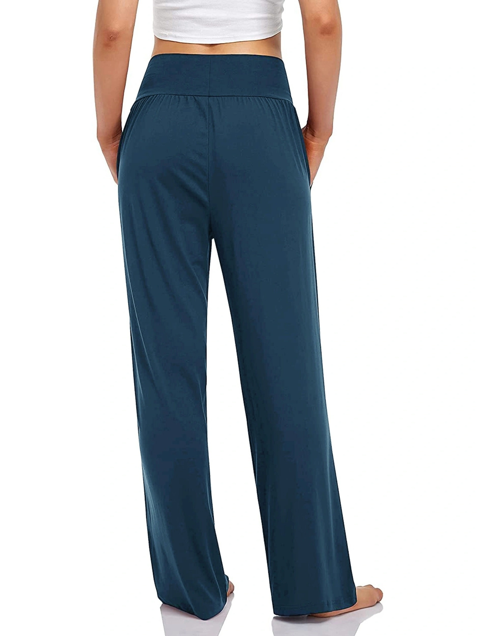Athletic Pants for Women Clearance Under $10 Plus Size Drawstring with  Button Pockets Wide Leg Running Cropped Pants High Waist Blue Womens Pants  XS 